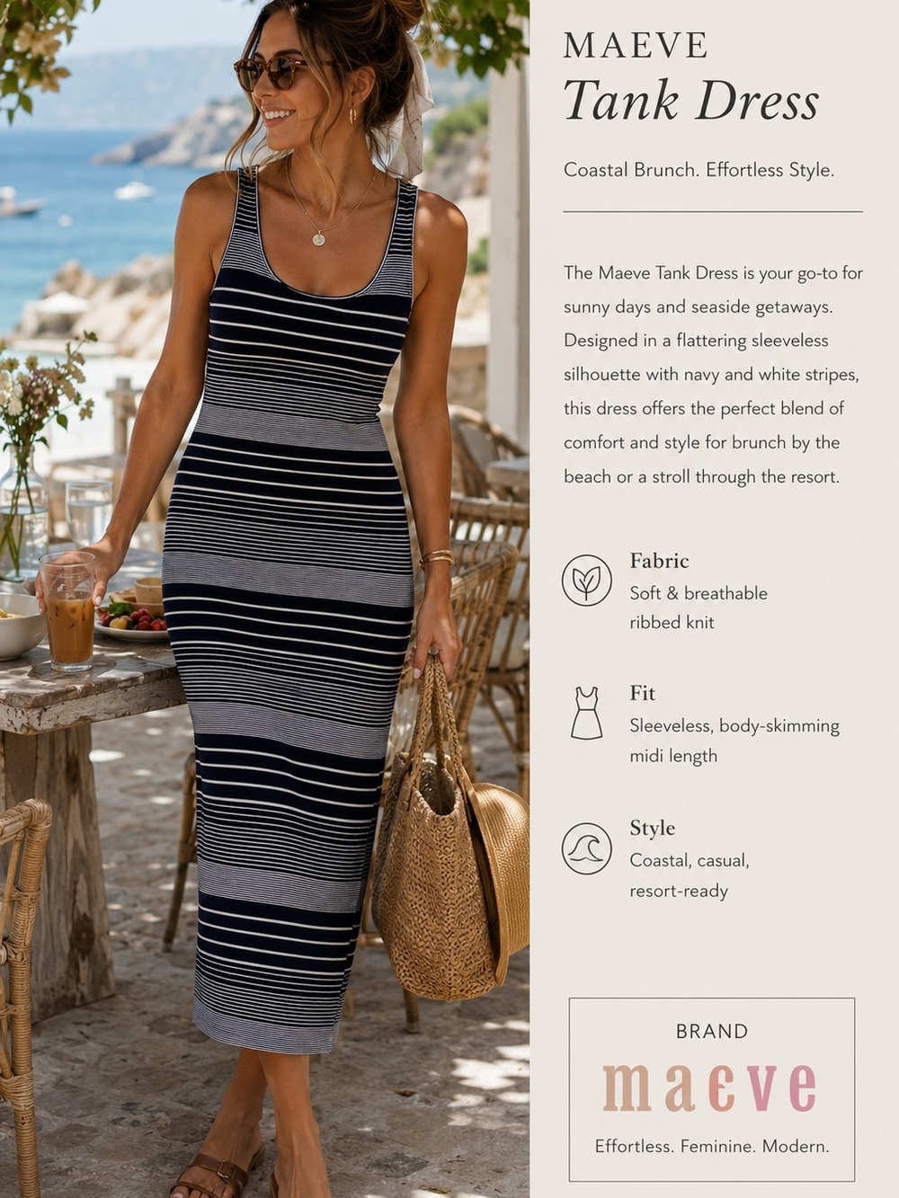 Maeve By Anthropologie Tank Dress Small Coastal Resort Brunch Beach Casual